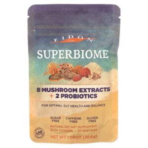 Eidon Ionic Minerals Superbiome 8 Extratos de Cogumelos + 2 Probióticos 306 g (108 oz)