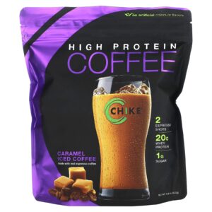 Chike Nutrition Café Gelado com Alto Teor de Proteína Caramelo 420 g (148 oz)