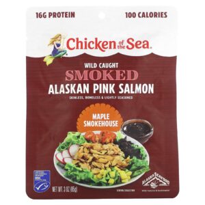 Chicken of the Sea Salmão Rosa do Alasca Defumado Selvagem Defumação de Bordo 85 g (3 oz)