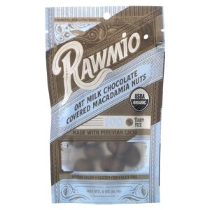 Rawmio Nozes de Macadâmia Cobertas com Chocolate ao Leite de Aveia 567 g (2 oz)