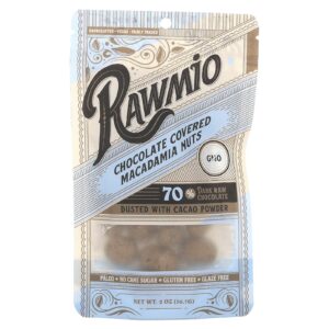 Rawmio Nozes de Macadâmia Cobertas com Chocolate Chocolate Amargo Cru a 70% 567 g (2 oz)