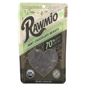 Rawmio Corações de Chocolate de Hortelã Cacau 70% Cru 567 g (2 oz)