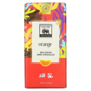 Endangered Species Chocolate Barra de Chocolate Amargo Laranja 60% Cacau 85 g (3 oz)