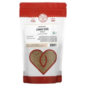 Pure Indian Foods Semente de Cominho Orgânico Inteiro 226 g (8 oz)