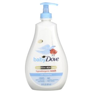 Dove Bebê Cuidados com a Pele Sensível Sabonete Líquido Hipoalergênico Hidratação Intensa 591 ml (20 fl oz)