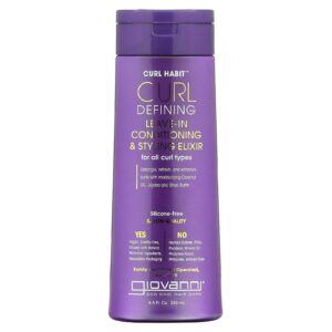 Giovanni Hábito de Cachos Condicionamento Leave-In Definidor de Cachos e Elixir de Modelagem Para Todos os Tipos de Cachos 250 ml (85 fl oz)