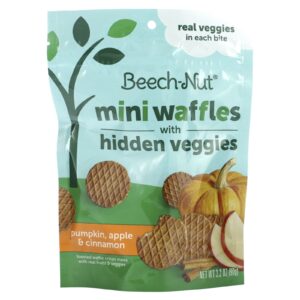 Beech-Nut Mini Waffles com Vegetais Escondidos mais de 12 meses Abóbora Maçã e Canela 90 g (32 oz)