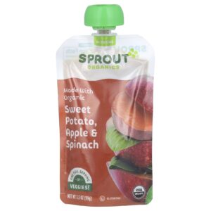 Sprout Organics Comida para Bebês 6 Meses ou Mais Batata-Doce Maçã e Espinafre 99 g (35 oz)