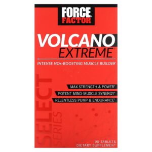 Force Factor Volcano Extreme Intense Reforço Muscular de NOx 90 Comprimidos