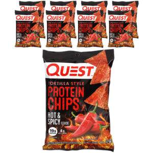 Quest Nutrition Batatas Fritas de Proteína Estilo Tortilha Quentes e Picantes 8 Sacos 32 g (11 oz) Cada
