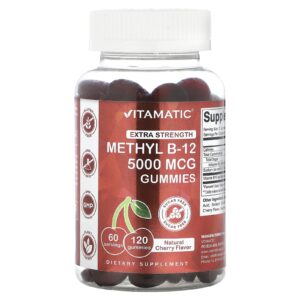 Vitamatic Gomas de Metil B-12 Cereja Natural 120 Gomas (2.500 mcg por Goma)