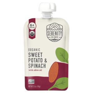 Serenity Kids Batata-doce Orgânica e Espinafre com Óleo de Oliva Mais de 6 Meses 99 g (35 oz)