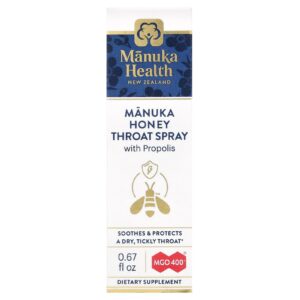 Manuka Health Spray para Garganta Mel de Manuka com Própolis MGO 400+ 067 fl oz
