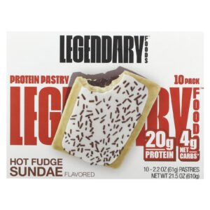 Legendary Foods Tortinha Proteica Sundae com Fudge Quente Pacote com 10 61 g (22 oz) Cada