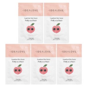 Idealove Superfood Skin Savior Pretty as a Peach 5 Máscaras Faciais de Beleza 20 ml (068 fl oz) Cada