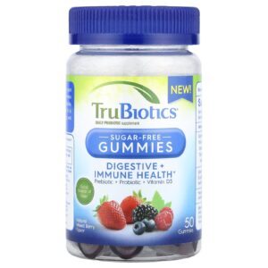 TruBiotics Gomas para a Saúde Digestiva e Imunológica Sem Açúcar Frutos Silvestres Naturais 50 Gomas