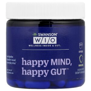 Swanson WIO Happy Mind Happy Gut™ 30 Cápsulas Vegetais