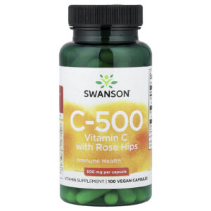 Swanson C-500 Vitamina C com Rosa-mosqueta 100 Cápsulas Veganas