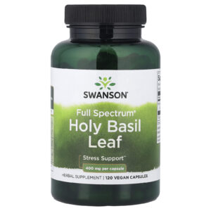 Swanson Folha de Manjericão Santo Full Spectrum® 400 mg 120 Cápsulas Veganas
