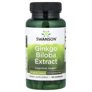 Swanson Extrato de Ginkgo biloba Padronizado 60 mg 120 Cápsulas