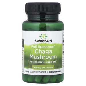 Swanson Cogumelo Chaga Full Spectrum® 400 mg 60 Cápsulas