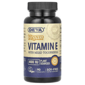Deva Vitamina E Vegana com Tocoferóis Mistos 400 UI 90 Cápsulas Veganas