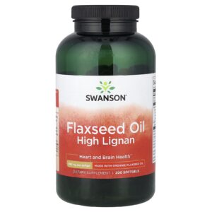 Swanson Óleo de Linhaça com Alto Teor de Lignanas 200 Cápsulas Softgel