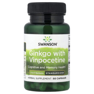 Swanson Ginkgo com Vimpocetina Padronizado 60 Cápsulas