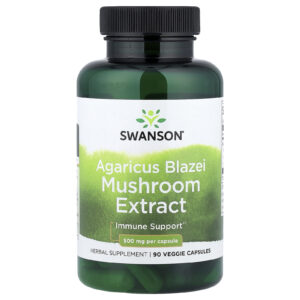Swanson Extrato de Cogumelo Agaricus blazei 500 mg 90 Cápsulas Vegetais