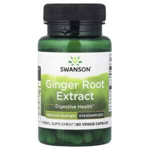 Swanson Extrato da Raiz de Gengibre Padronizado 60 Cápsulas Vegetais (200 mg por Cápsula)