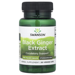 Swanson Extrato de Gengibre Preto 100 mg 30 Cápsulas Vegetais
