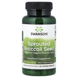 Swanson Semente de Brócolis Germinada 400 mg 60 Cápsulas Vegetais