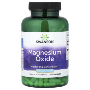Swanson Óxido de Magnésio 250 Cápsulas (200 mg por Cápsula)
