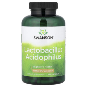 Swanson Lactobacillus Acidophilus 1 Bilhão de UFCs 250 Cápsulas