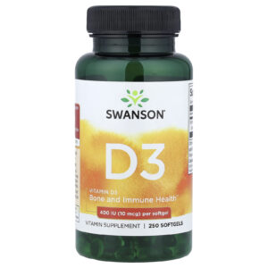 Swanson Vitamina D3 10 mcg (400 UI) 250 Cápsulas Softgel