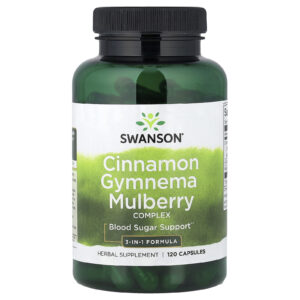 Swanson Complexo de Canela Gymnema e Amora 120 Cápsulas