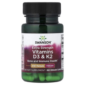 Swanson Vitaminas D3 e K2 60 Cápsulas Vegetais