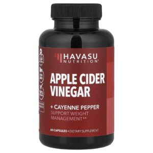 Havasu Nutrition Vinagre de Sidra de Maçã + Pimenta Caiena 60 Cápsulas