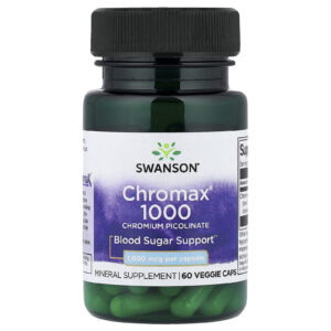 Swanson Chromax® 1000 Picolinato de Cromo 1.000 mcg 60 Cápsulas Vegetais