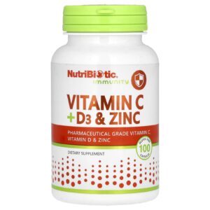 NutriBiotic Imunidade Vitamina C + D3 e Zinco 100 Cápsulas