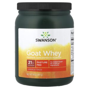 Swanson Concentrado de Proteína de Soro de Leite de Cabra em Pó Sem Açúcar 397 g (14 oz)