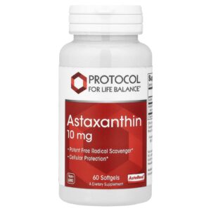 Protocol for Life Balance Astaxantina 10 mg 60 Cápsulas Softgel
