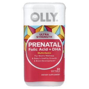 OLLY Pré-natal Ácido Fólico + DHA 60 Cápsulas Softgel