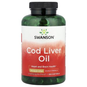 Swanson Óleo de Fígado de Bacalhau 250 Cápsulas Softgel