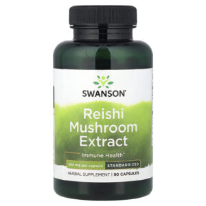 Swanson Extrato de Cogumelo Reishi Padronizado 500 mg 90 Cápsulas