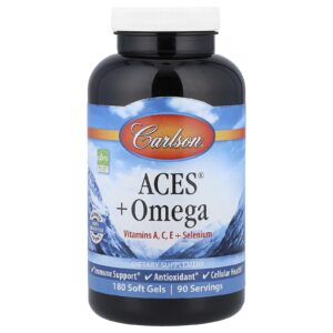Carlson ACES® + Ômega 180 Cápsulas Softgel