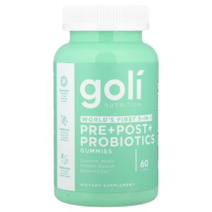 Goli Nutrition Gomas de Probióticos para Pré+Pós+Probióticos 60 Gomas