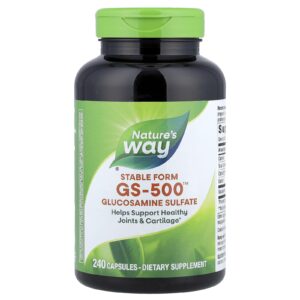 Natures Way Sulfato de Glicosamina GS-500™ Forma Estável 240 Cápsulas (05 g por Cápsula)