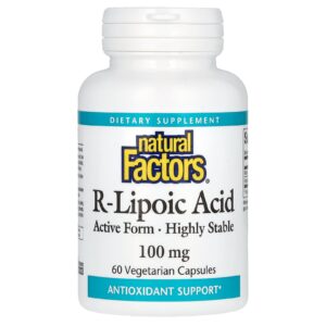 Natural Factors Ácido R-lipoico 100 mg 60 Cápsulas Vegetarianas