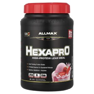 ALLMAX Hexapro™ Refeição Magra com Alto Teor de Proteína Morango 907 g (2 lb)